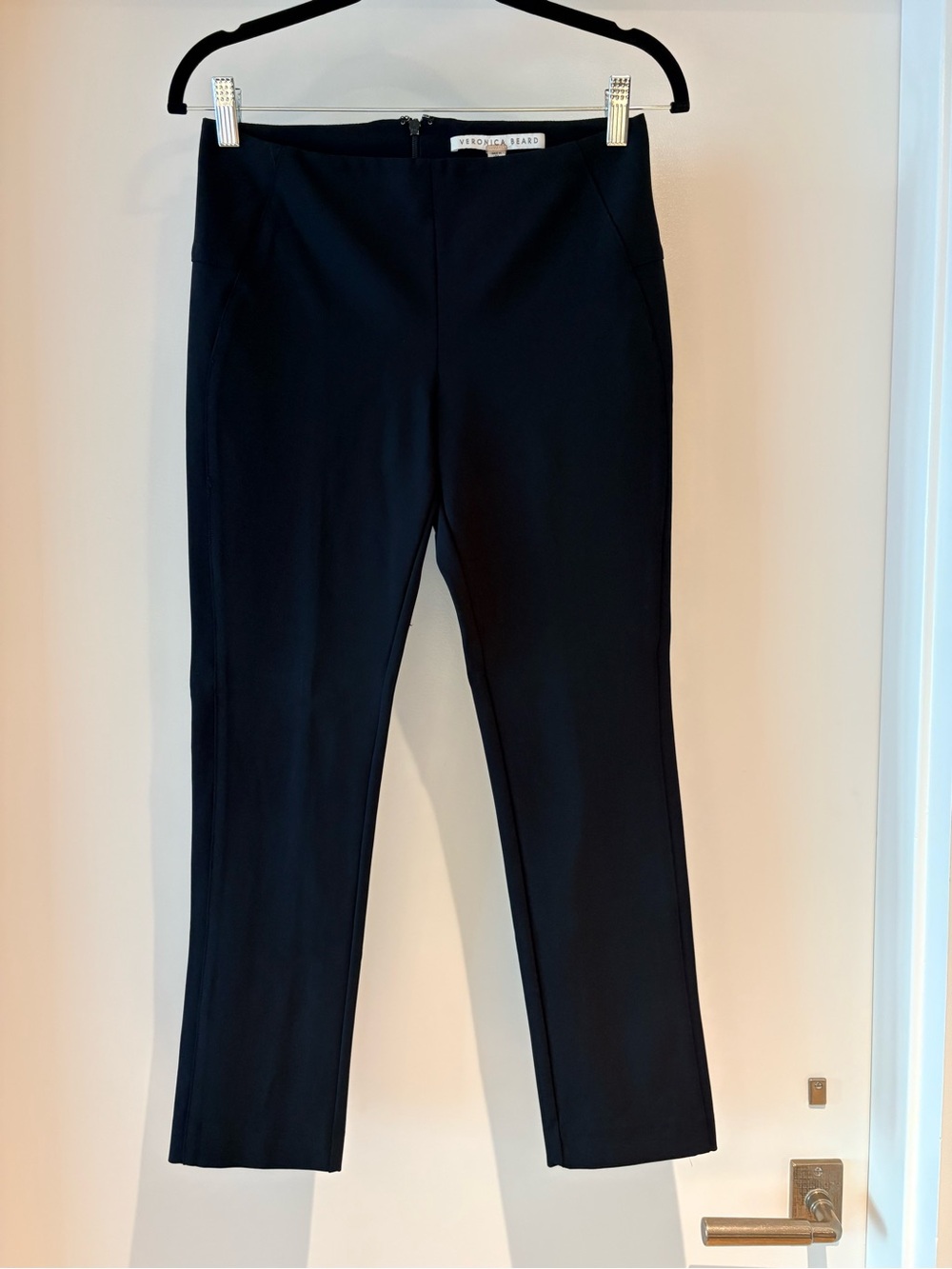 Veronica Beard Black Straight-Leg Pants